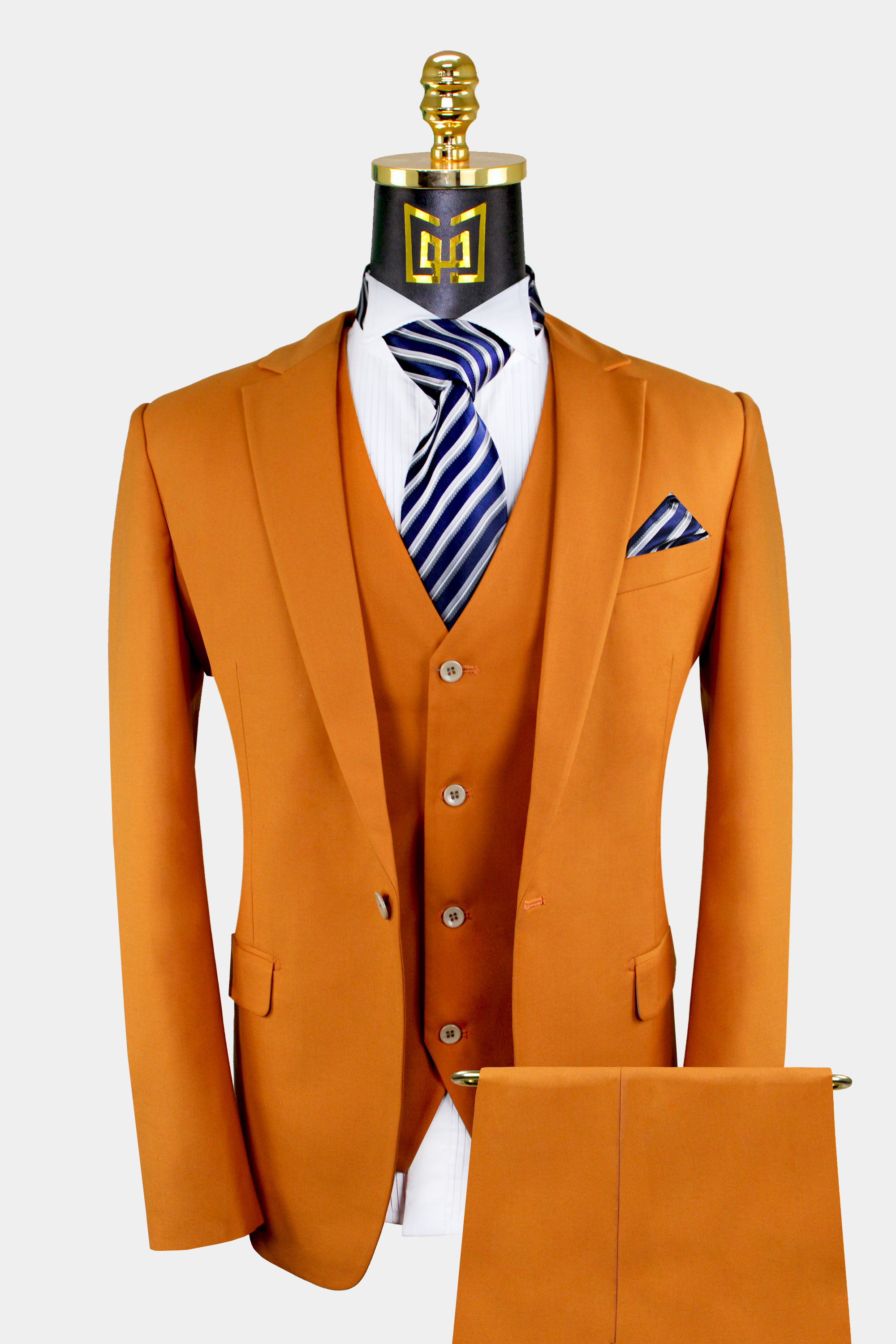 Gentle-Men Suits Khaki 3 Pieces Formal Business Men Suit Set