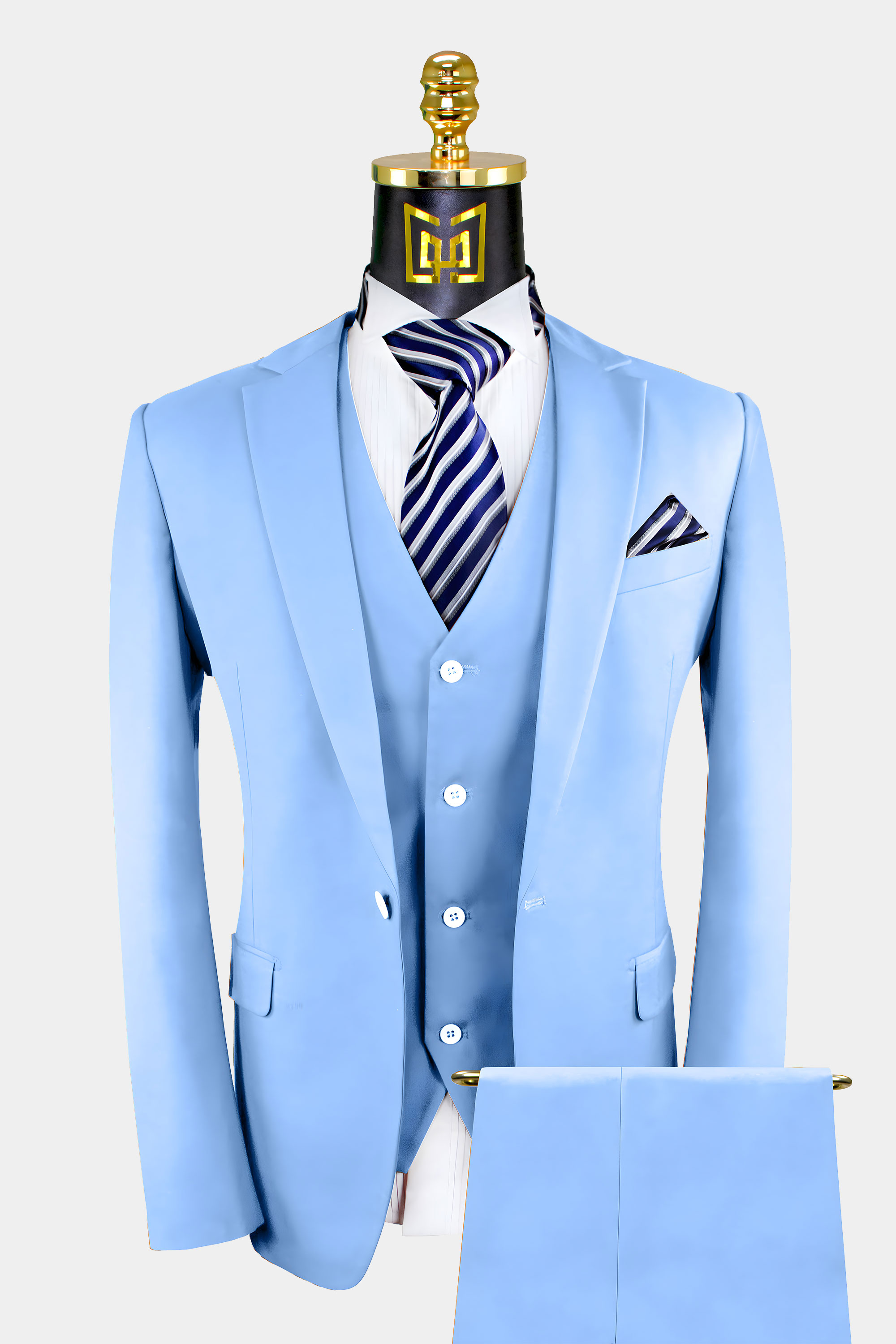 Men's Sky Blue Suit - 3 Piece