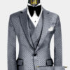 Mens-Grey-Polka-Dot-Suit-Groom-Wedding-Prom-Tuxedo-from-Gentlemansguru.com