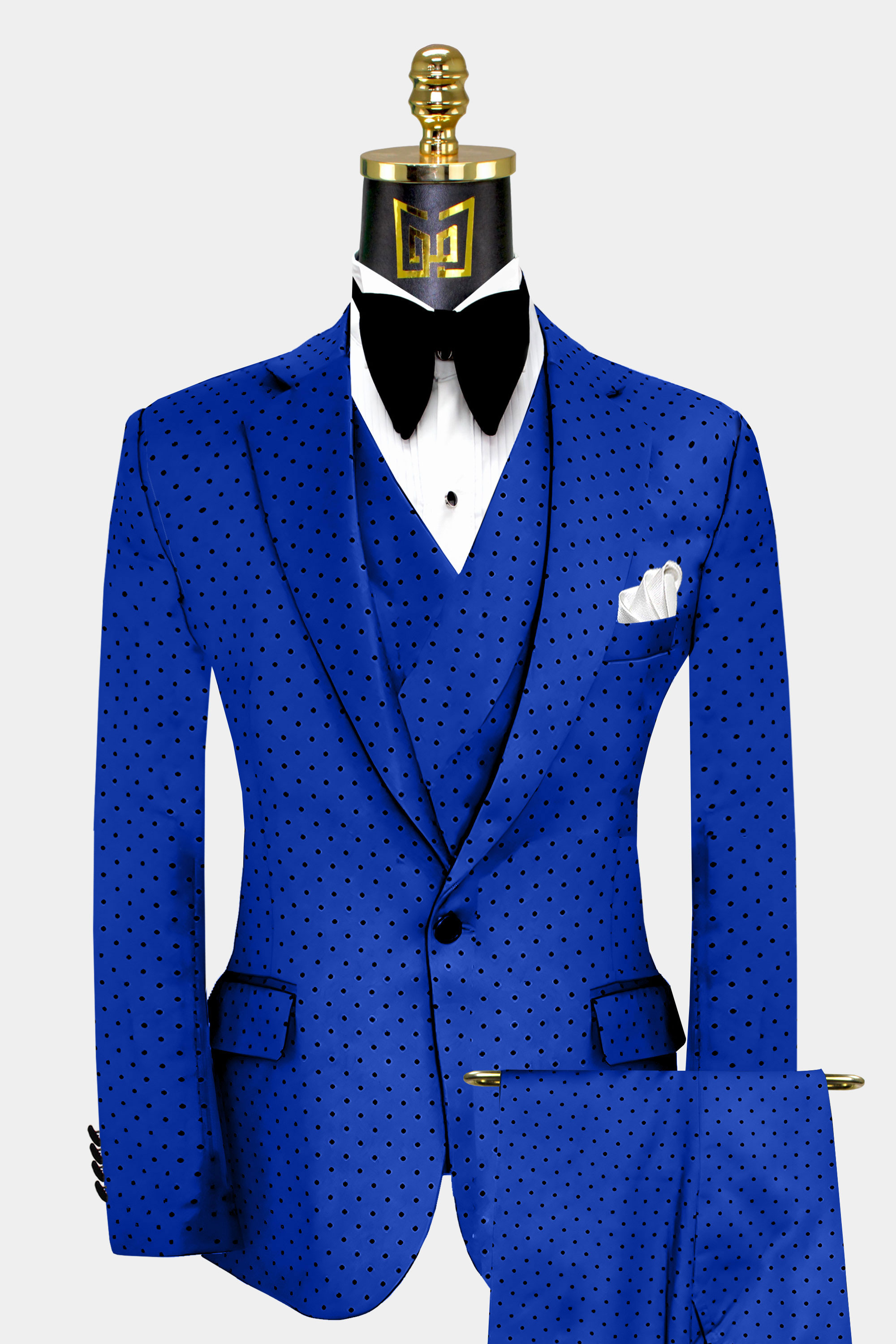 2022 Three Piece Royal Blue Men Suits Peaked Lapel Custom Made