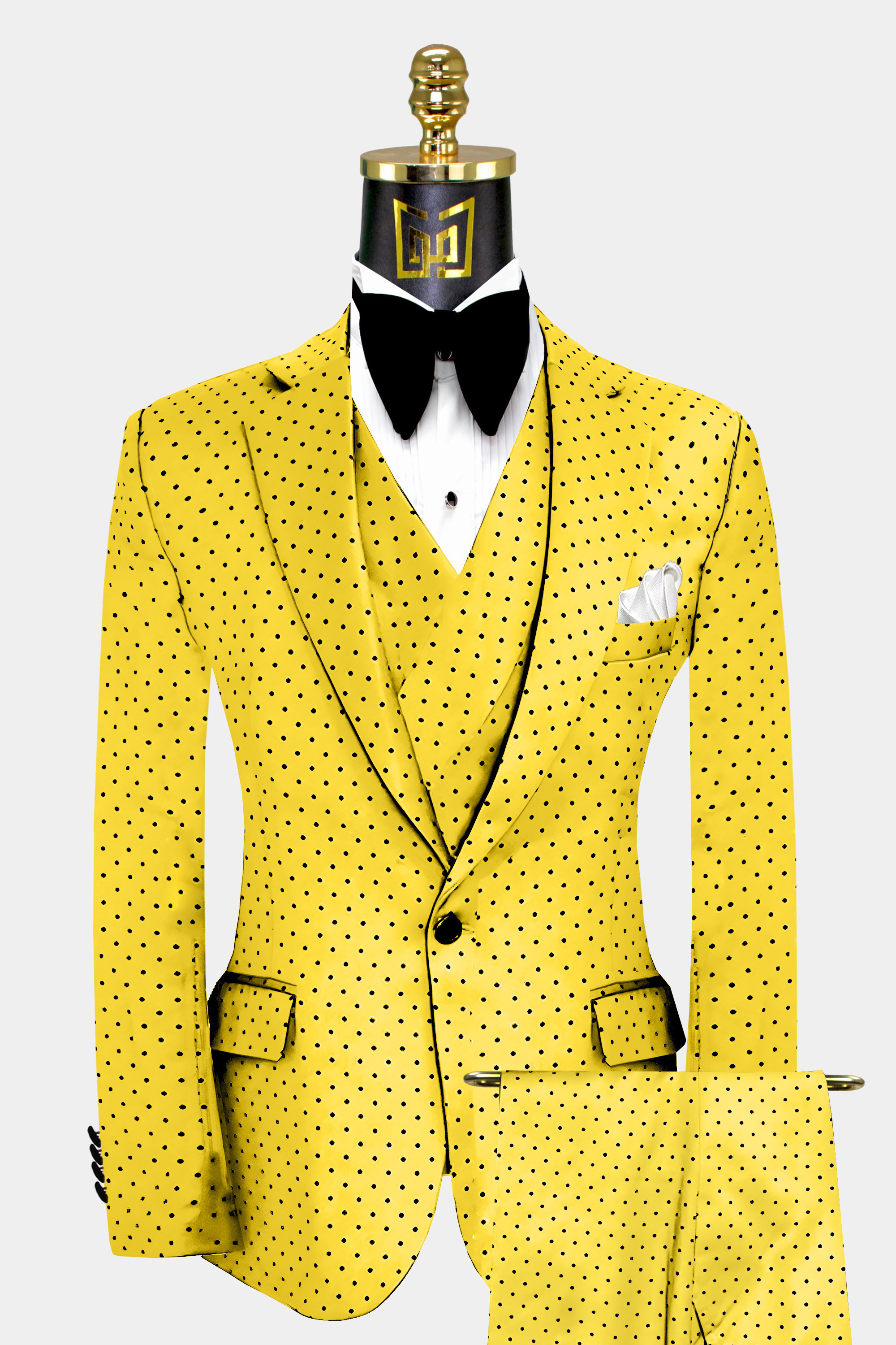 Yellow Polka Dot Suit - 3 Piece