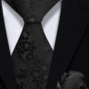 Mens-Black-Floral-Tie-and-Pocket-Square-Set-Wedding-Groom-Necktie-from-Gentlemansguru.com