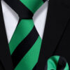 Black & Green Striped Tie Set - 2 Piece