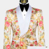 White-and-Peach-Floral-Tuxedo-Groom-Wedding-Prom-Suit-from-Gentlemansguru.com