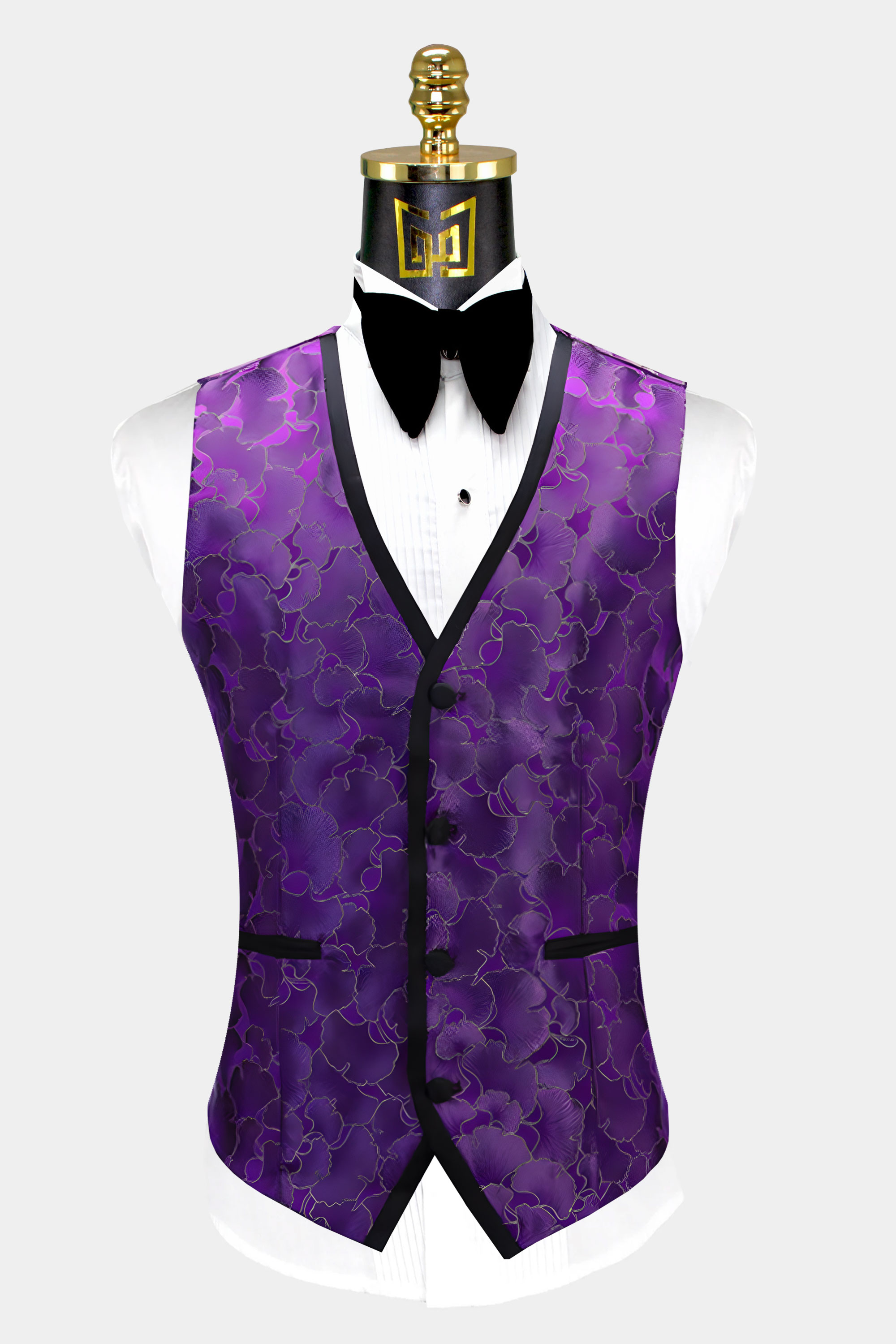 Gentleman's Guru Purple Velvet Tuxedo Jacket