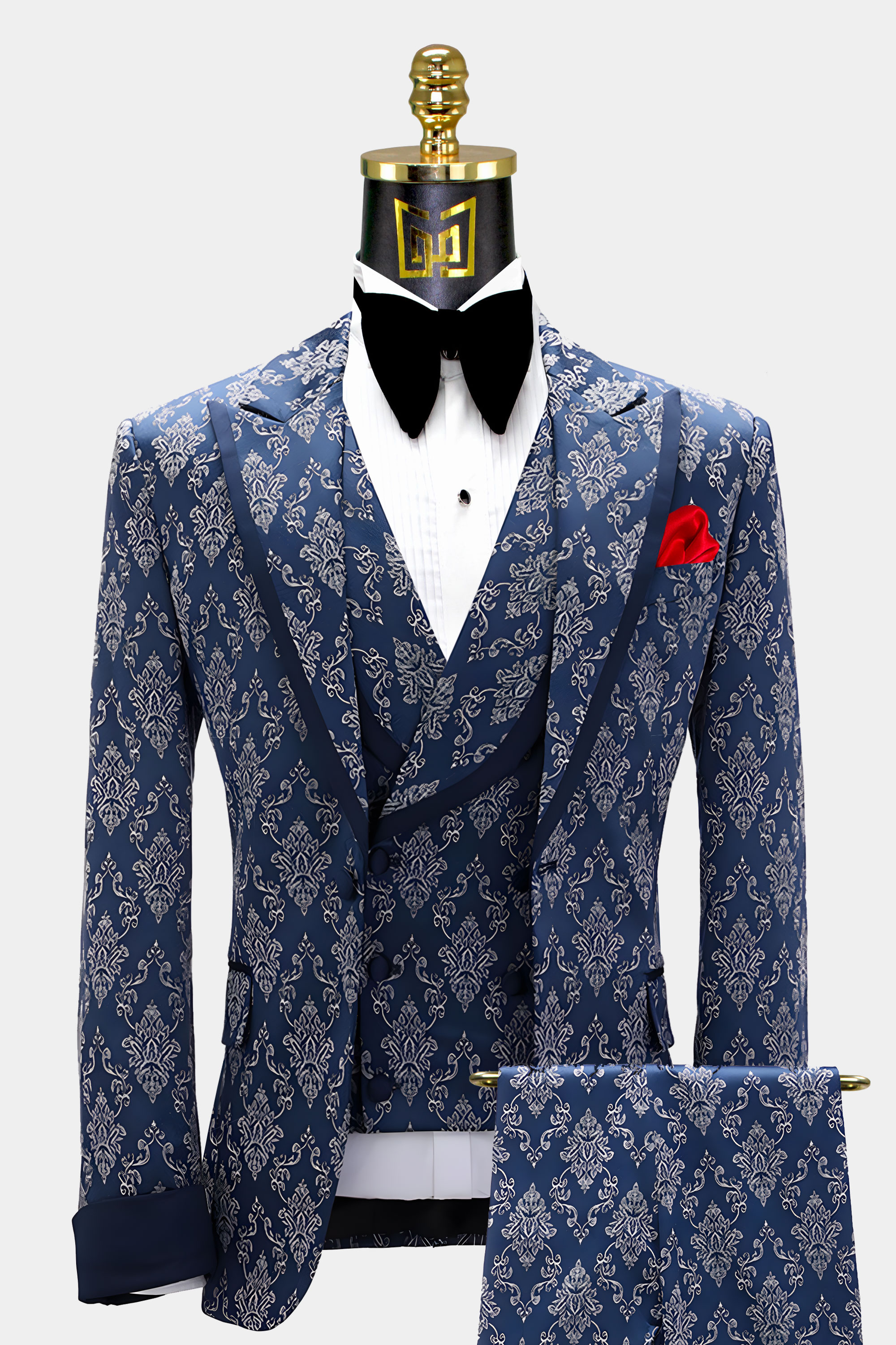 Navy Blue and Grey Tuxedo Suit | Gentleman's Guru