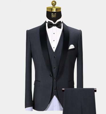 Dark Grey Tuxedo 3 Piece - (FREE Shipping) | Gentleman's Guru