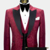 Black-and-Dark-Maroon-Tuxedo-Groom-Wedding-Suit-For-Men-from-Gentlemansguru.Com.