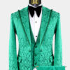 Mens-Green-Damask-Tuxedo-Wedding-Groom-Prom-Suit-from-Gentlemansguru.Com_