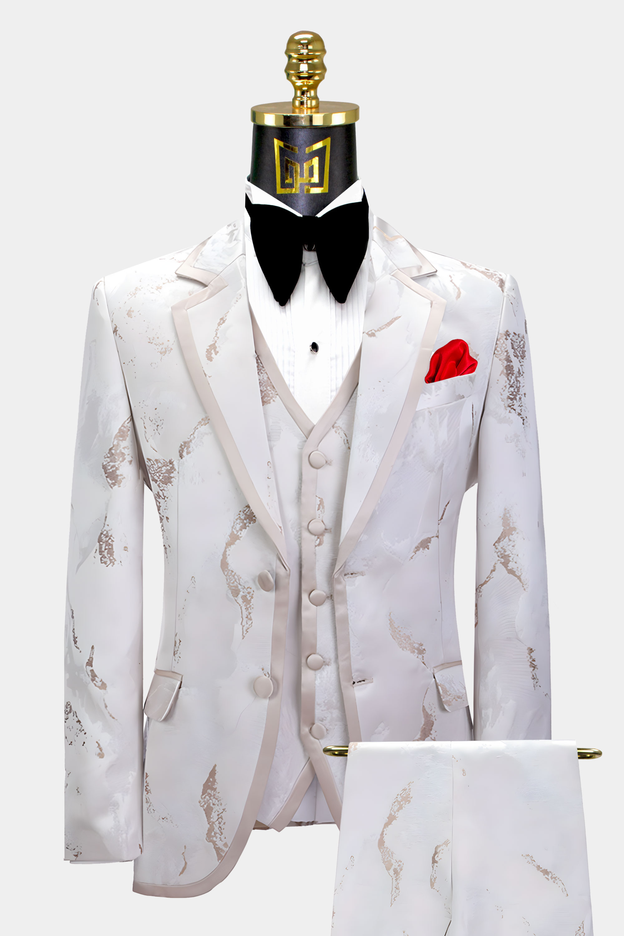 Men's Double-Breasted White 3-Piece Wedding Suit
