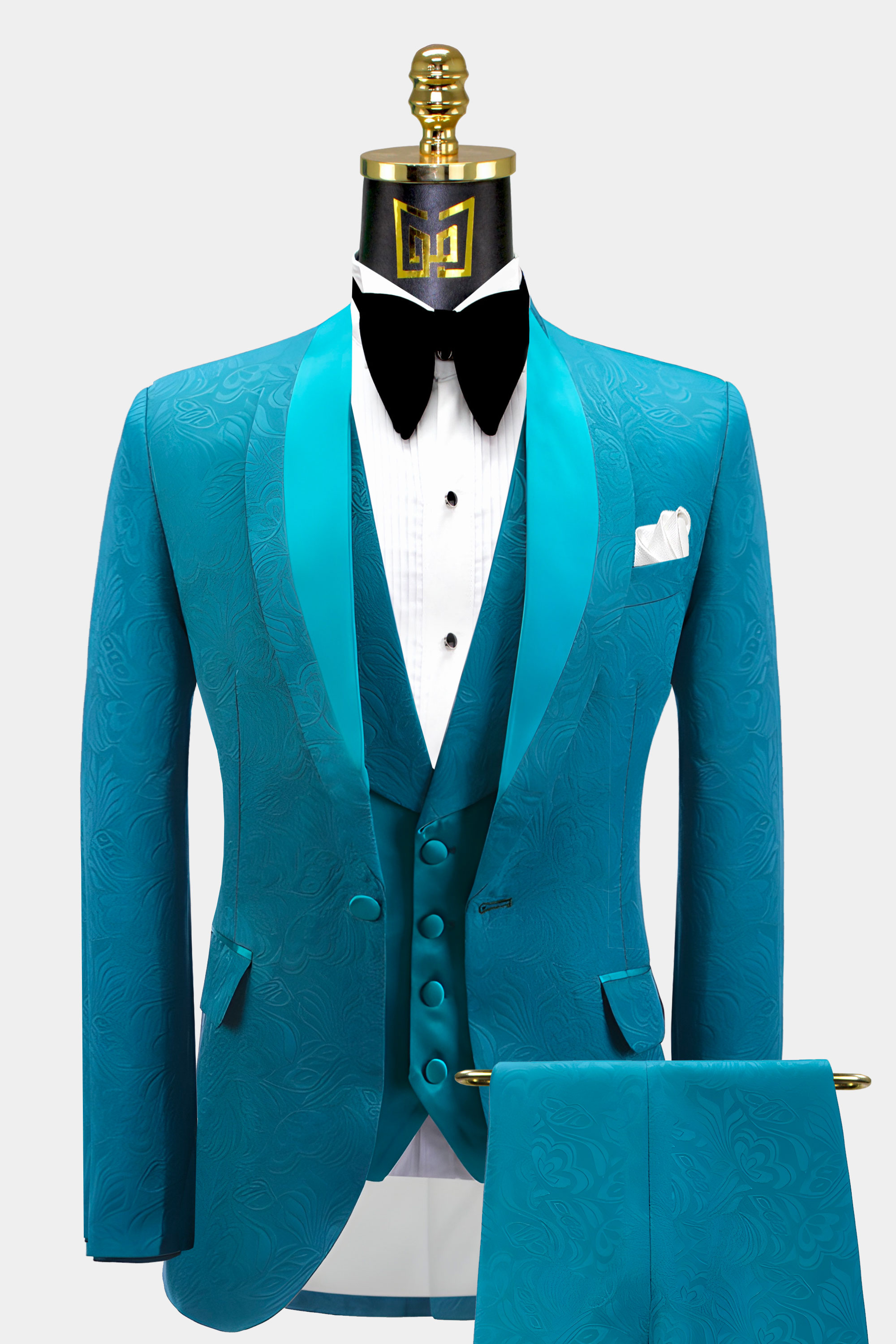 Groom Wedding Suit Turquoise Twill Wool-Mohair Wedding Suit For Men ...