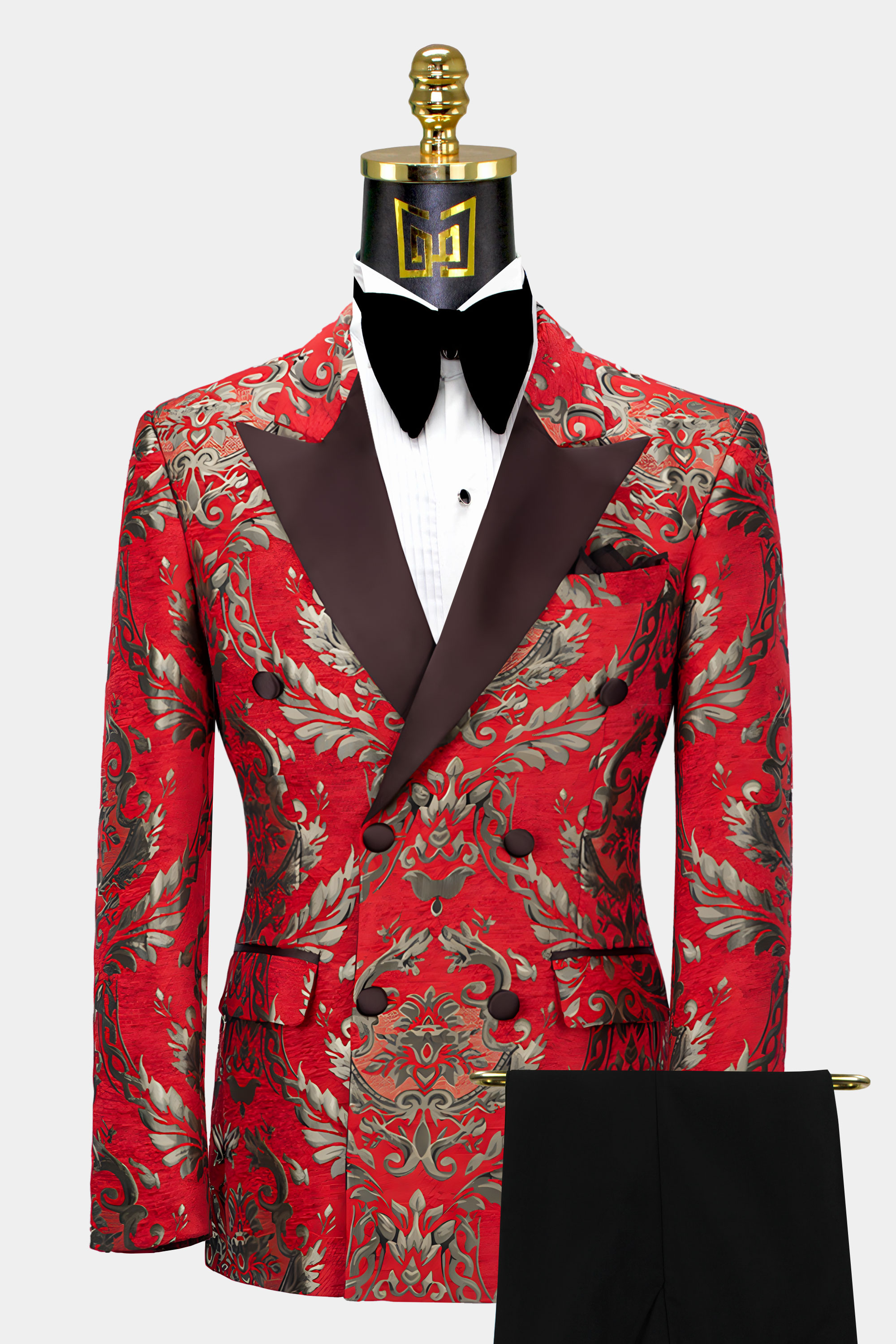 Gold and Red Tuxedo - 3 Piece | Gentleman's Guru