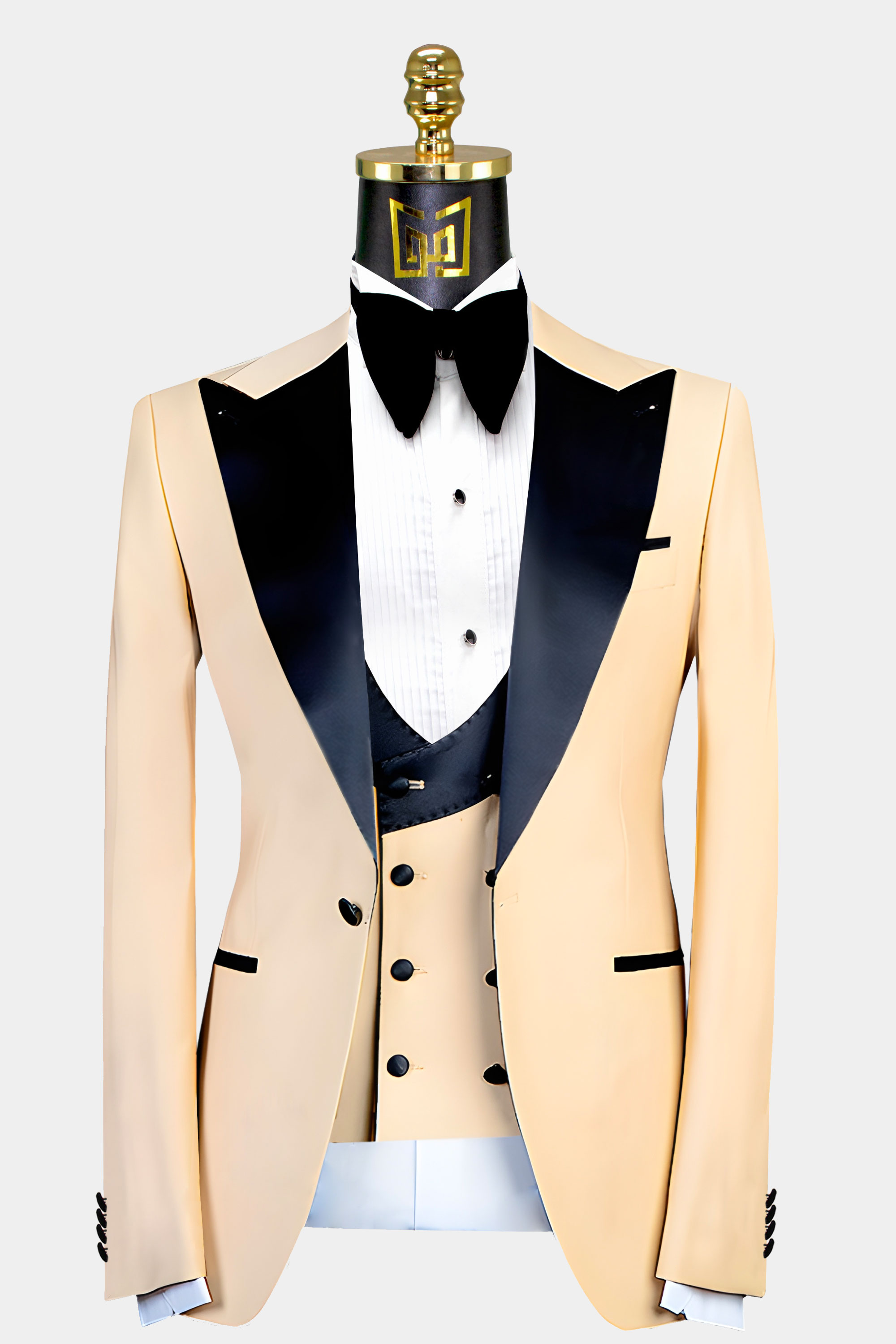 Champagne Peak Lapel Tuxedo - 3 Piece | Gentleman's Guru