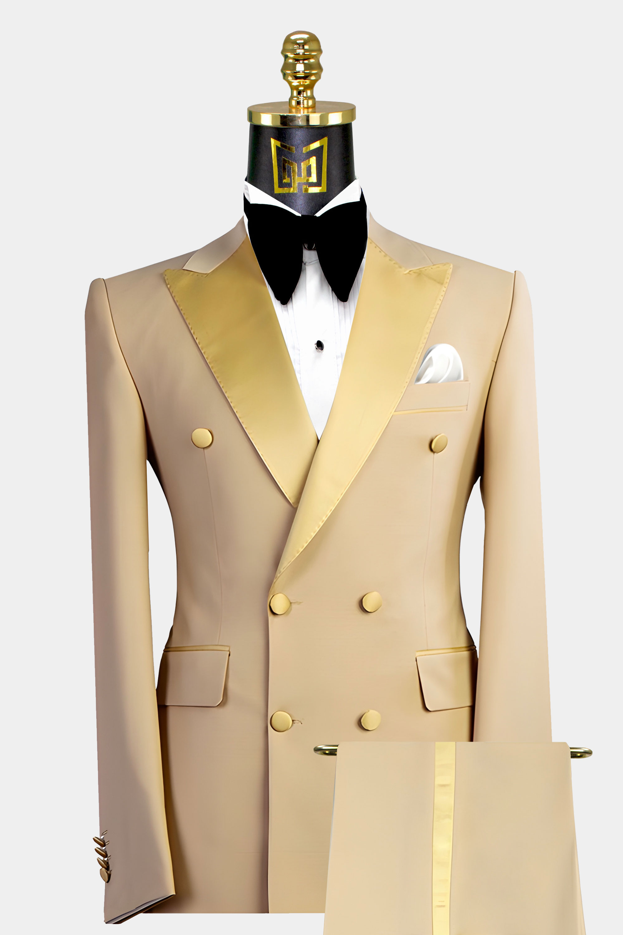 Double Breasted Champagne Tuxedo - 2 Piece | Gentleman's Guru