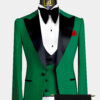 Green-Peak-Lapel-Tuxedo-Groom-Wedding-PRom-Suit-from-Gentlemansguru.com