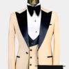 Mens-Champagne-Peak-Lapel-Tuxedo-Wedding-Groom-Prom-Suit-from-Gentlemansguru.com