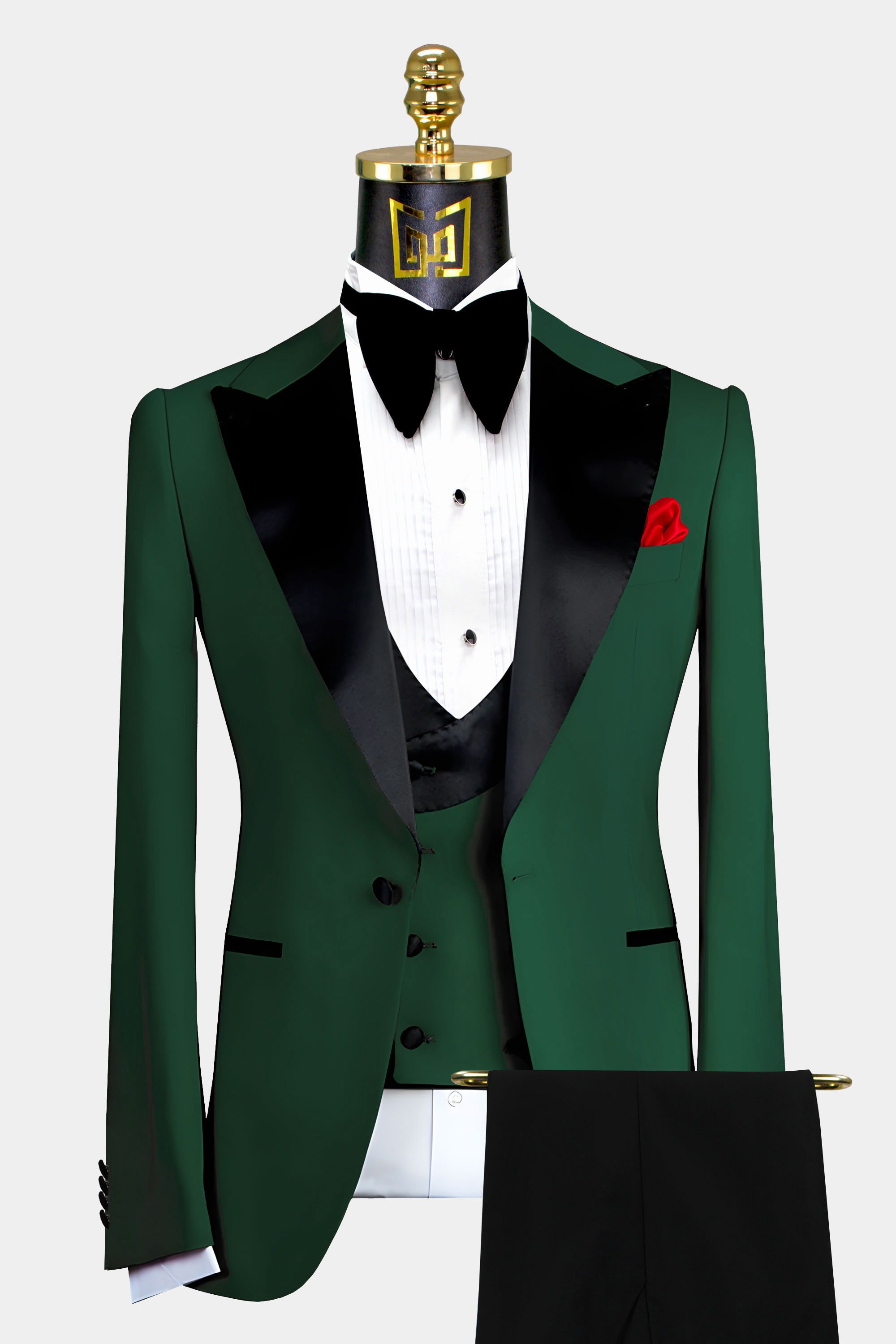 Emerald Modern Fit 4 pcs Fashion Suits for Men with Sateen Lapel