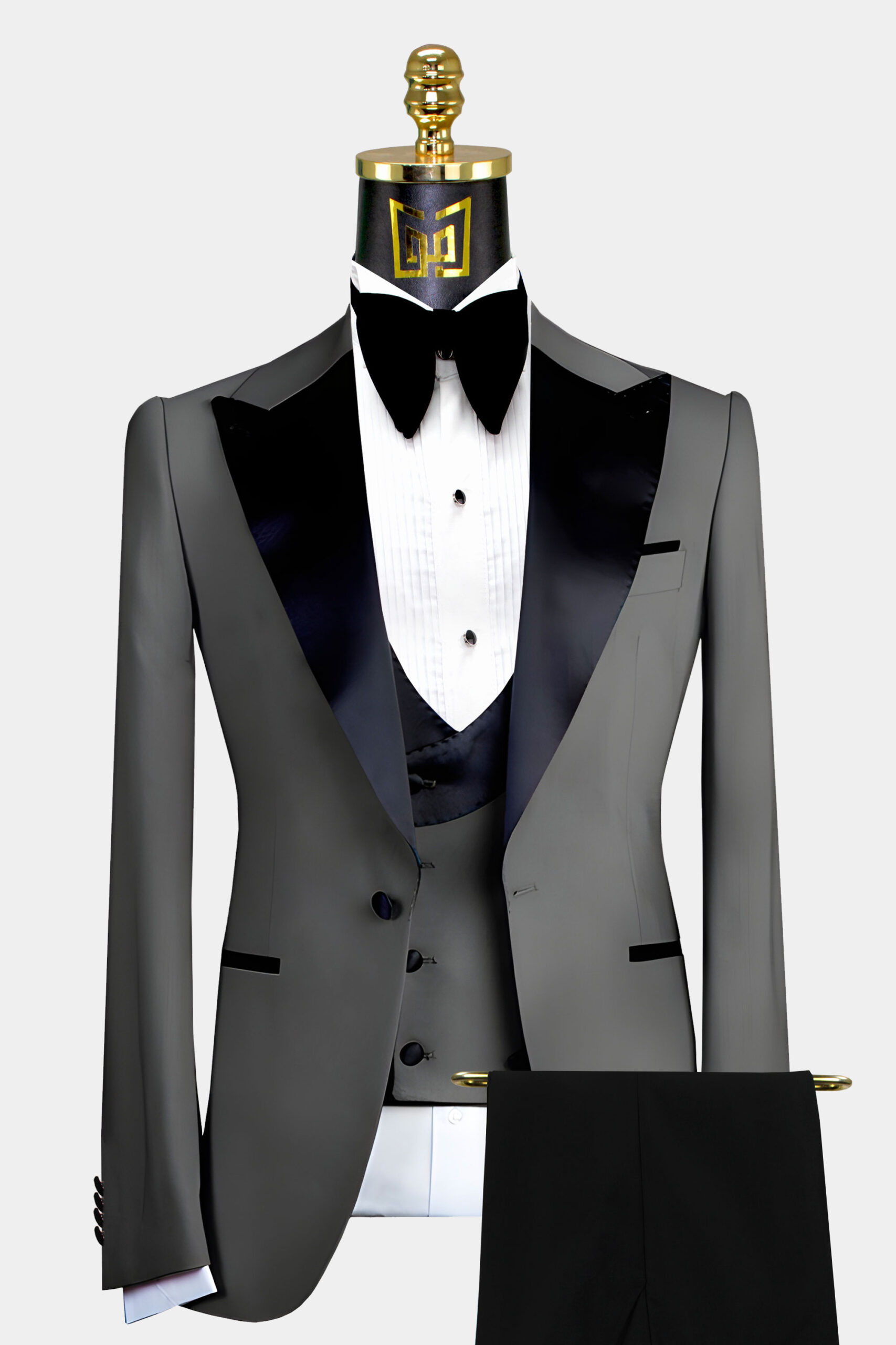 Grey Peak Lapel Tuxedo 3 Piece Gentleman s Guru