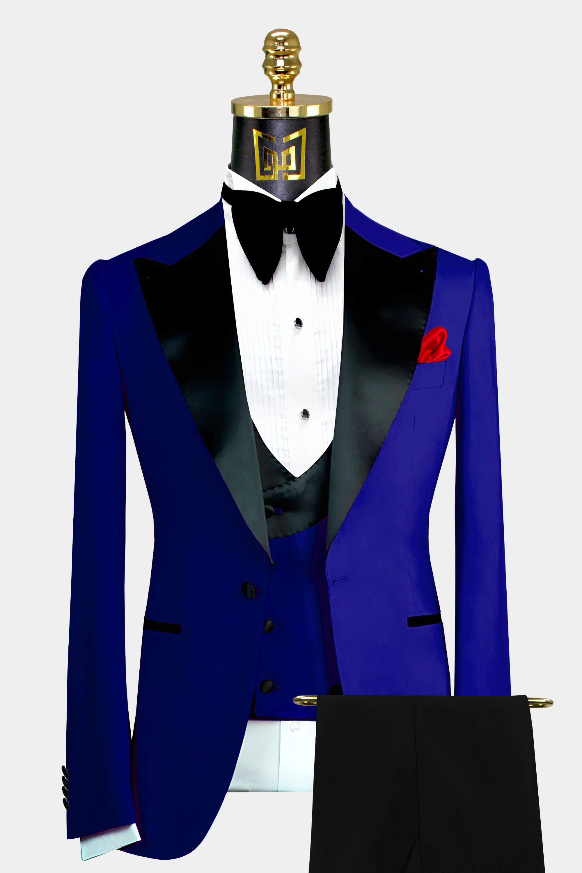 Mens Suits Peak Lapel 3 Pieces Business Tuxedos Groom Formal Suit