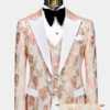 Floral Rose Gold & White Tuxedo - 3 Piece