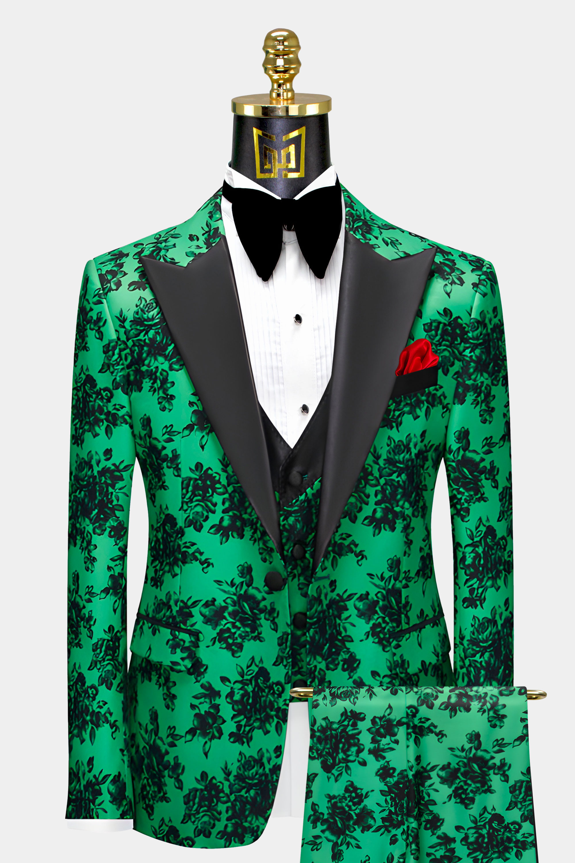 Mens-Black-and-Green-Groom-Wedding-Suit-from-Gentlemansguru.com