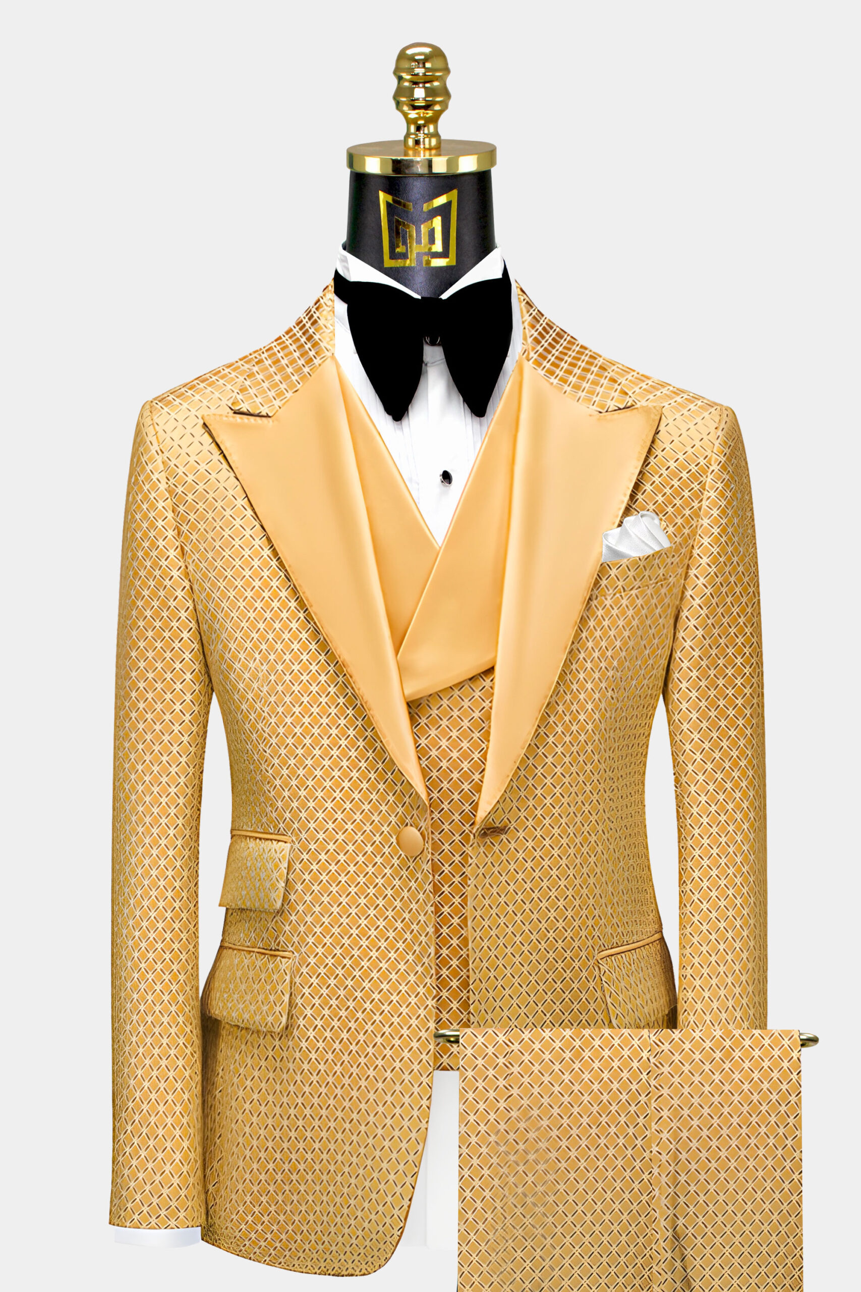 Black and yellow prom suits best sale