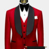 Apple-Red-and-Black-Tuxedo-Groom-Wedding-Suit-For-Men-from-Gentlemansguru.com