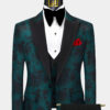 Black-and-Forest-Green-Tuxedo-Groom-Wedding-Suit-from-Gentlemansguru.com