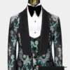 Black-and-Green-Tuxedo-Prom-Groom-Wedding-Suit-For-Men-from-Gentlemansguru.com