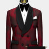 Black-and-Maroon-Tuxedo-Groom-Wedding-Suit-For-Men-from-Gentlemansguru.com