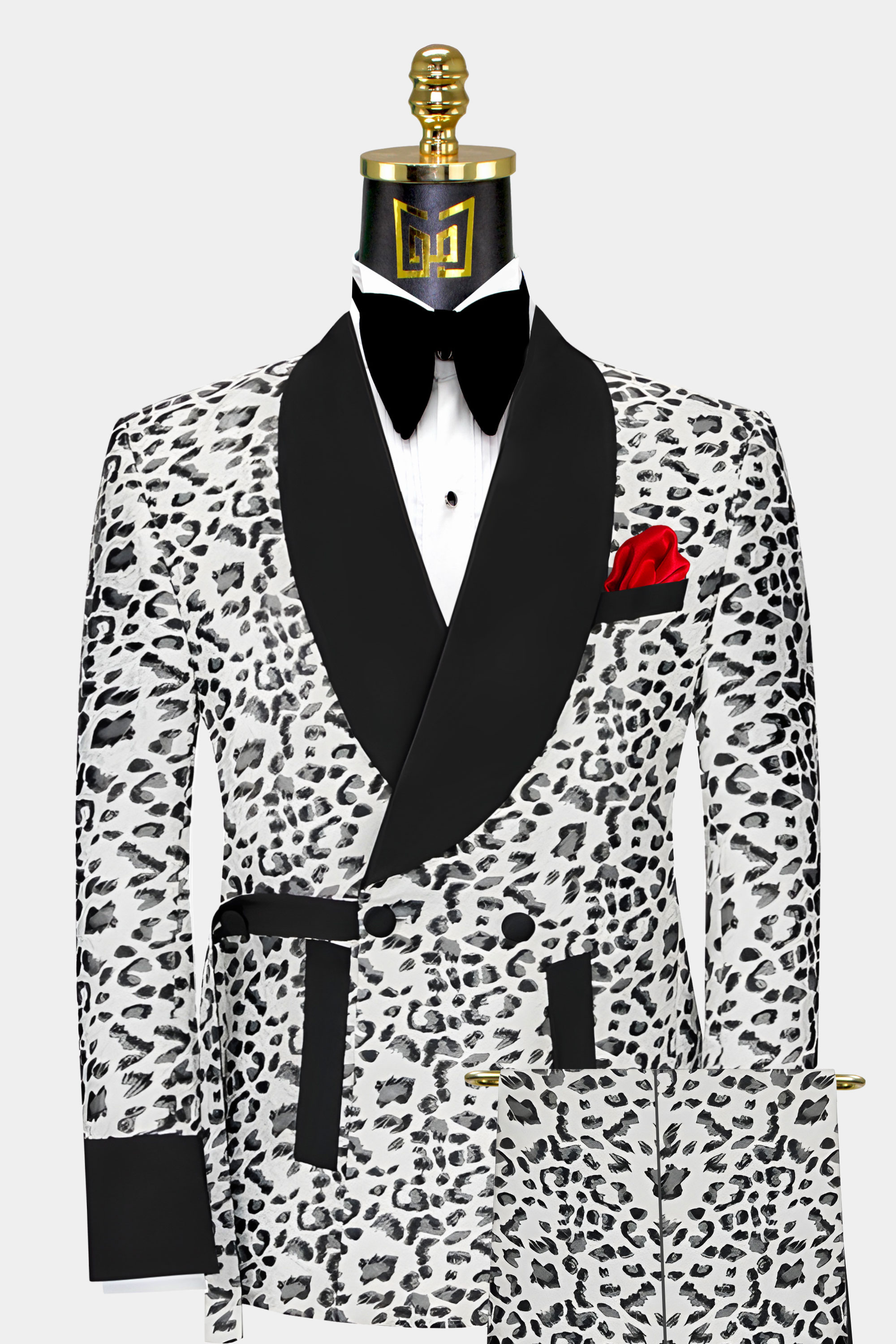 Gentleman's Guru Silver Glitter Tuxedo Jacket 40r