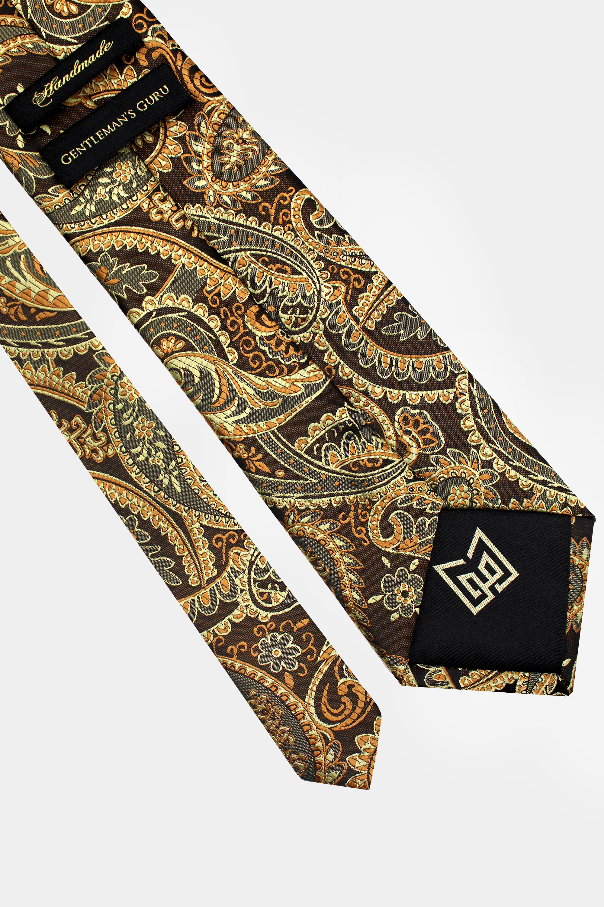 Gold Paisley Tie and Pocket Square Set | Gentleman's Guru