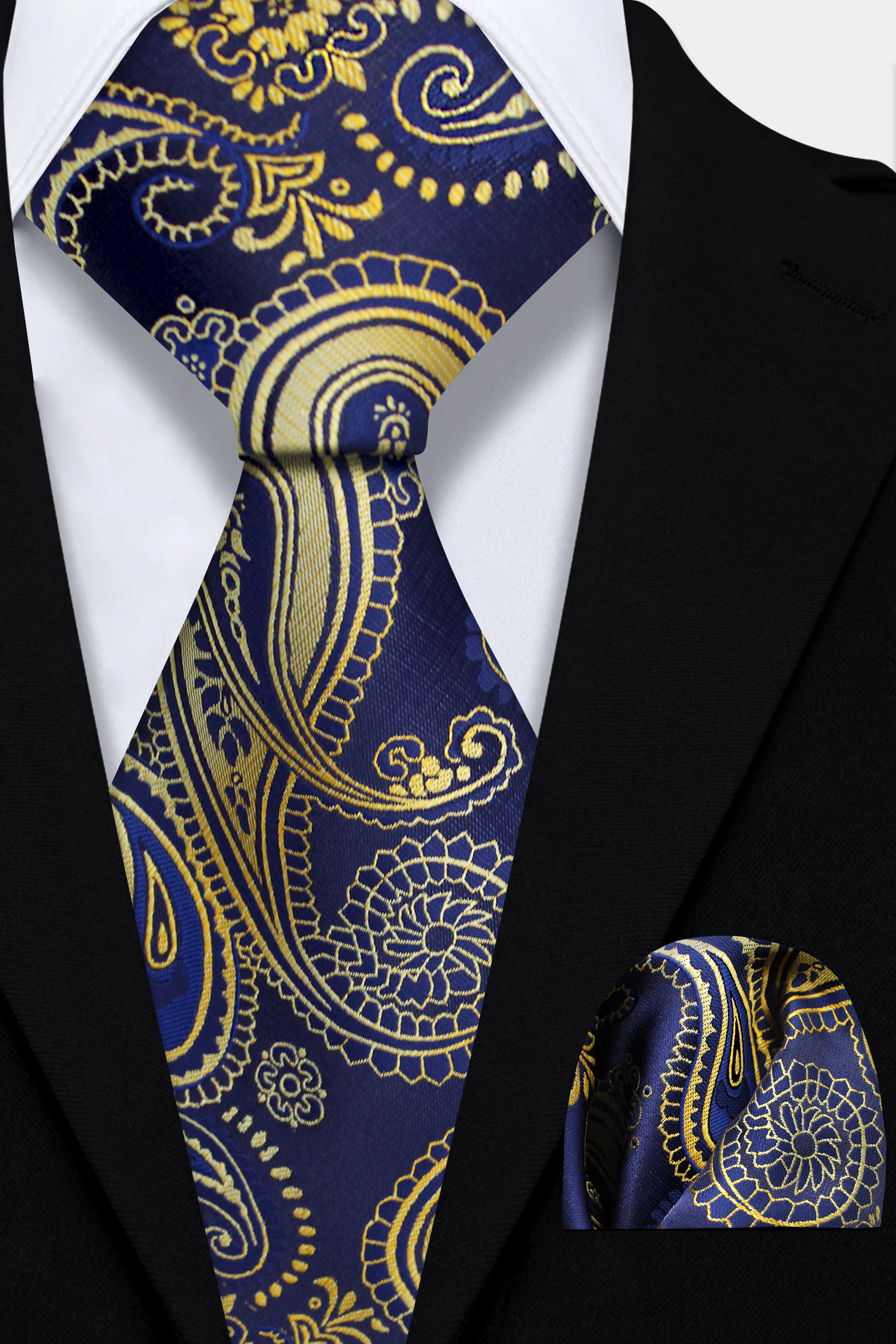 Mens-Navy-Blue-and-Gold-Paisley-Tie-and-Pocket-Square-Set-Wedding-Groom-Necktie-from-Gentlemansguru.com