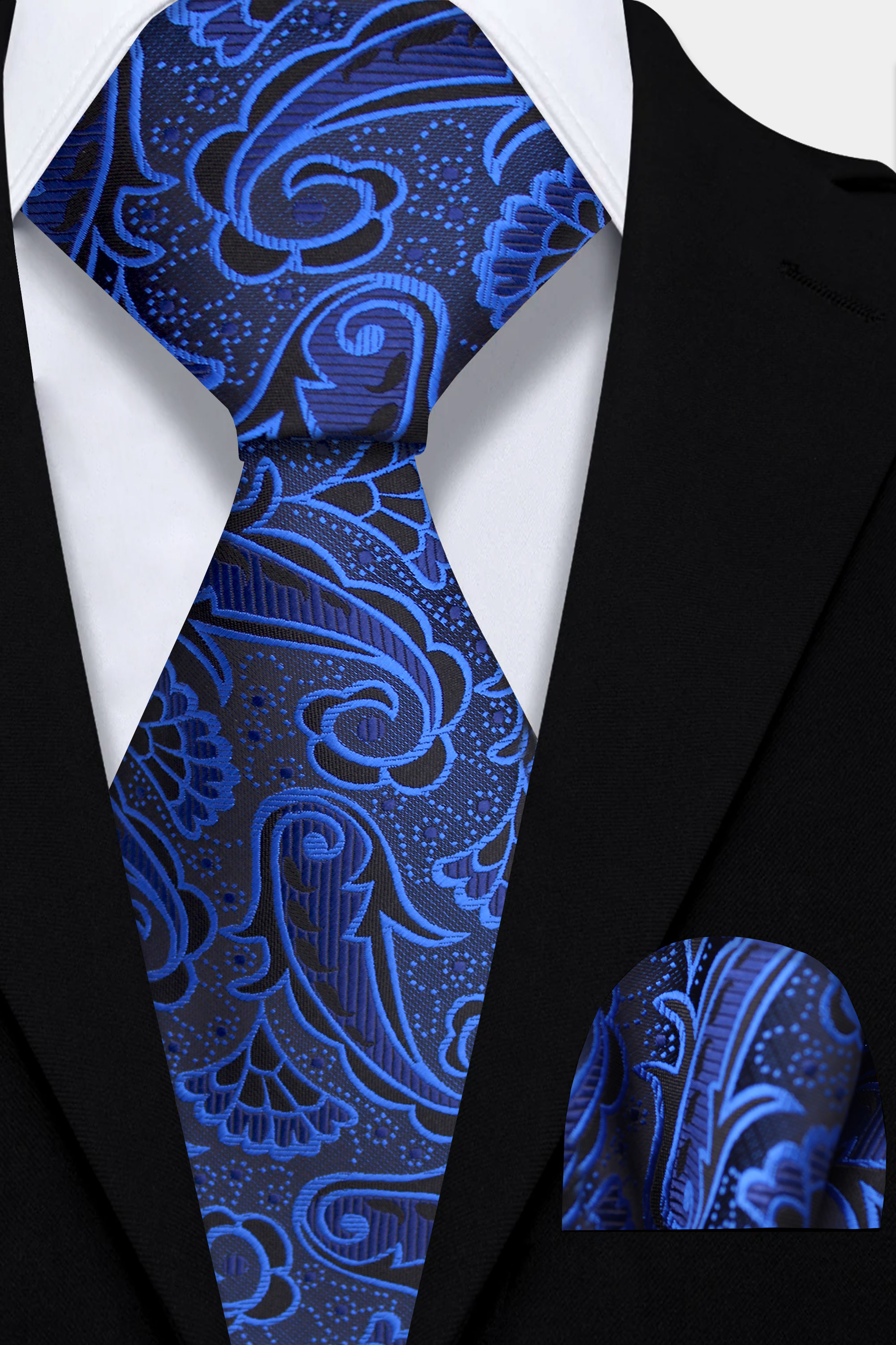 Mens-Royal-Blue-and-Black-Tie-and-Pocket-Square-Set-Wedding-Groom-Necktie-from-Gentlemansguru.com