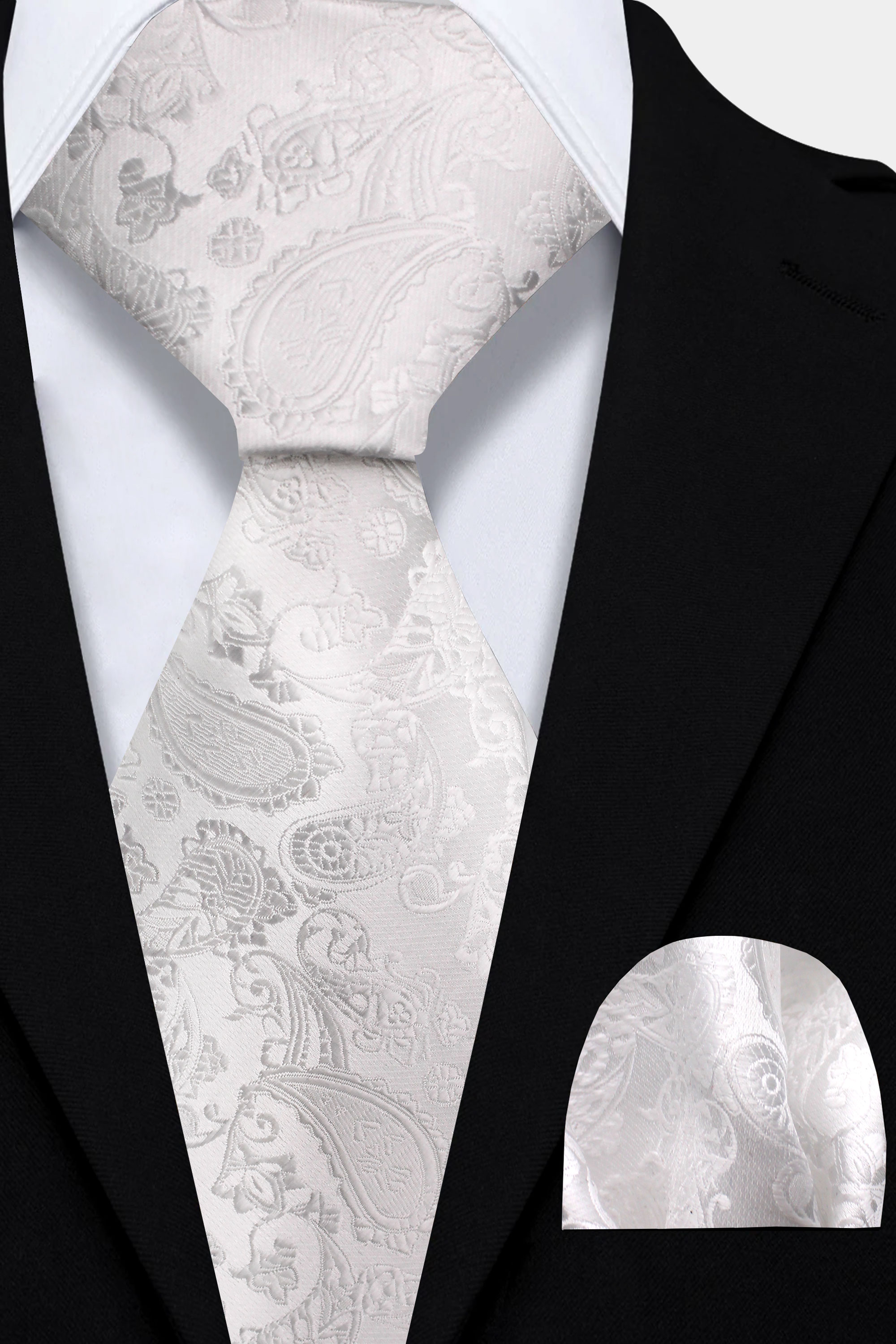 Men's Tie & Pocket Square Towel & Cufflinks & Ties Clip Set, Woven