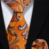 Orange-and-Navy-Blue-Tie-and-Pocket-Square-Set-Wedding-Groom-Necktie-from-Gentlemansguru.com