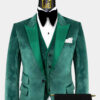 Emerald-Green-Velvet-Tuxedo-with-Black-Pant-Groom-Wedding-Prom-Suit-from-Gentlemansguru.com