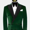 Double Breasted Green Velvet Tuxedo Jacket