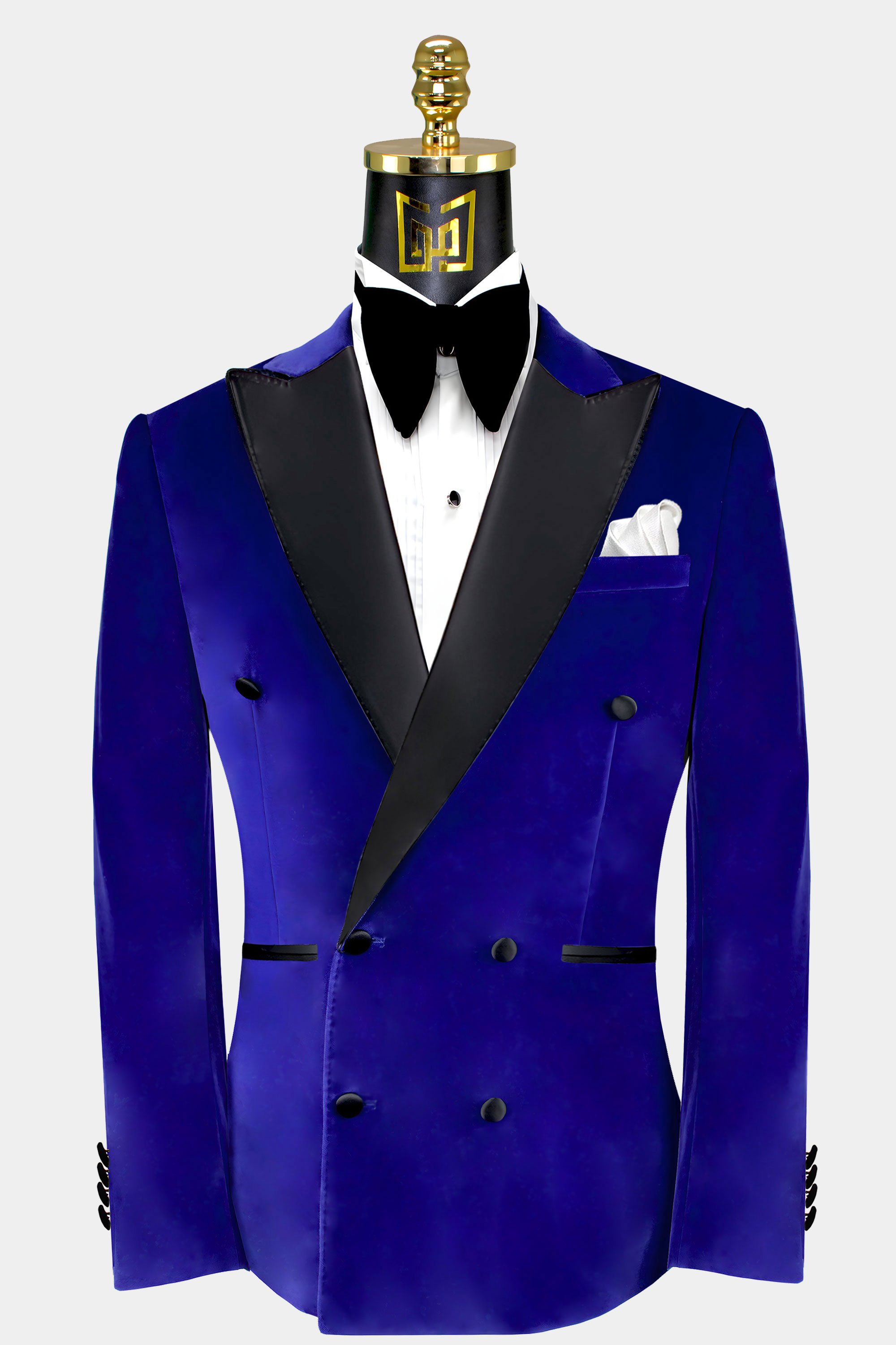 Double Breasted Royal Blue Velvet Tuxedo Jacket