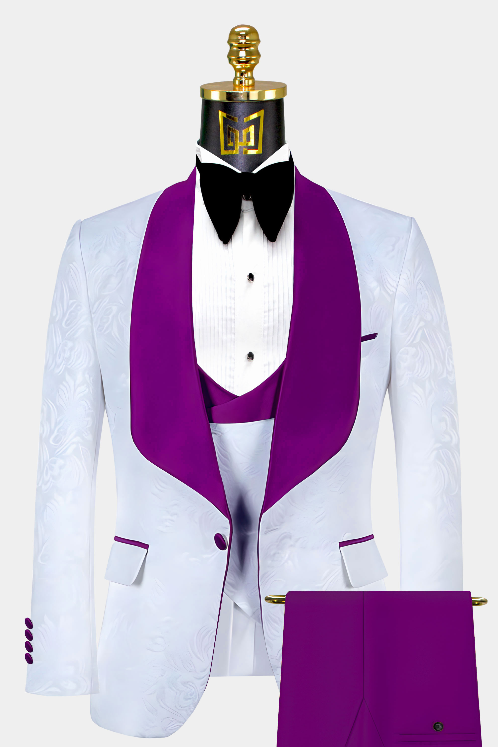 White and Purple Tuxedo Suit | Gentleman's Guru