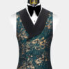 Double-Breasted-Teal-and-Gold-Tuxedo-Vest-Groomsmen-Waitscoat-from-Gentlemansguru.com