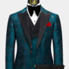 Black-and-Dark-Teal-Tuxedo-prom-Wedding-Groom-Suit-from-Gentlemansguru.com