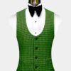 Green-Houndstooth-Tuxedo-Vest-Wedding-Groom-WSuit-Waistcoat-from-Gentlemansguru.com