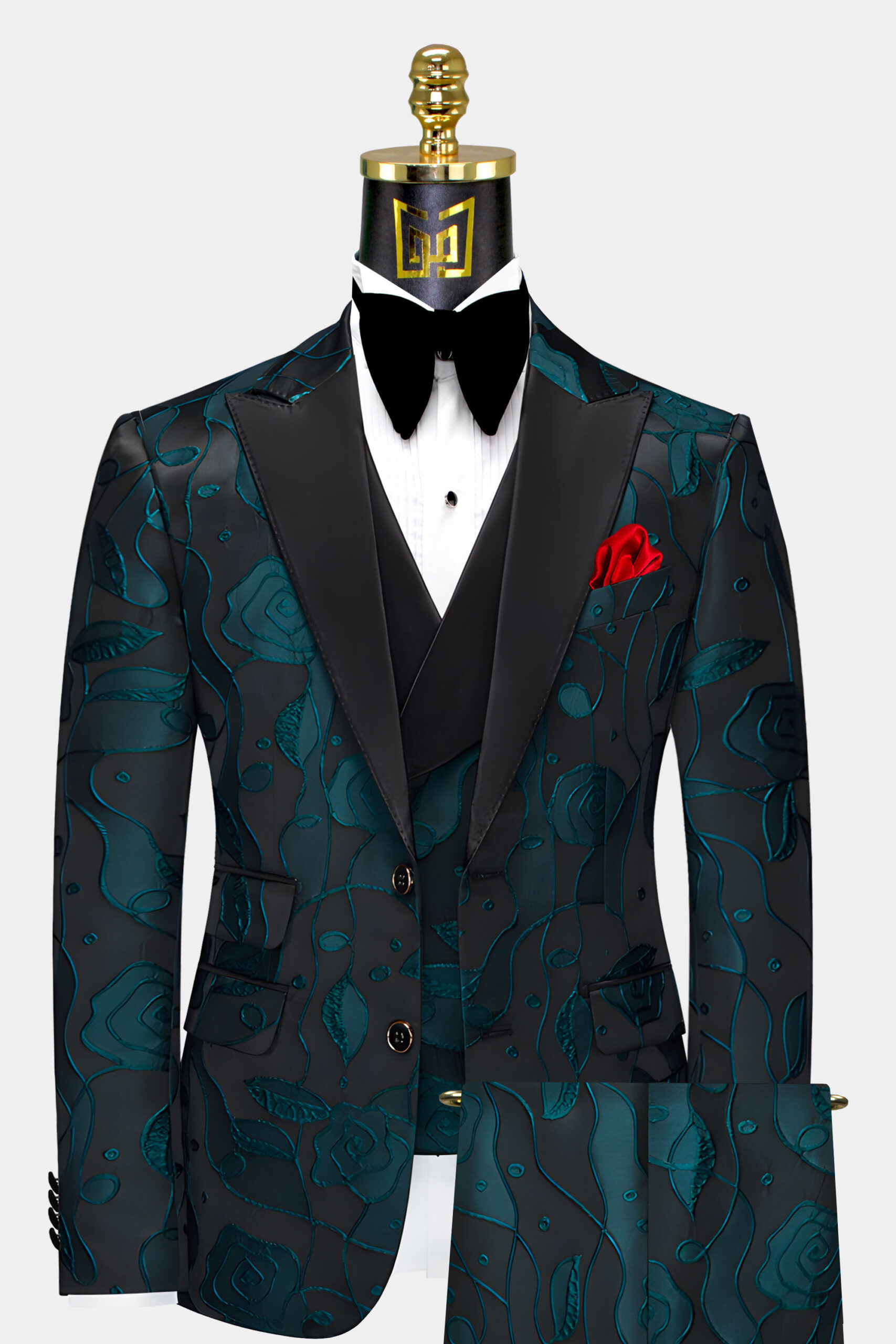 Black and Teal Tuxedo Suit Gentleman s Guru