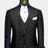 All-Black-Wedding-Groom-Black-Floral-Mandarin-Collar-Style-Mao-Asian-Chinese-Suit-For-Prom-from-Gentlemansguru.com