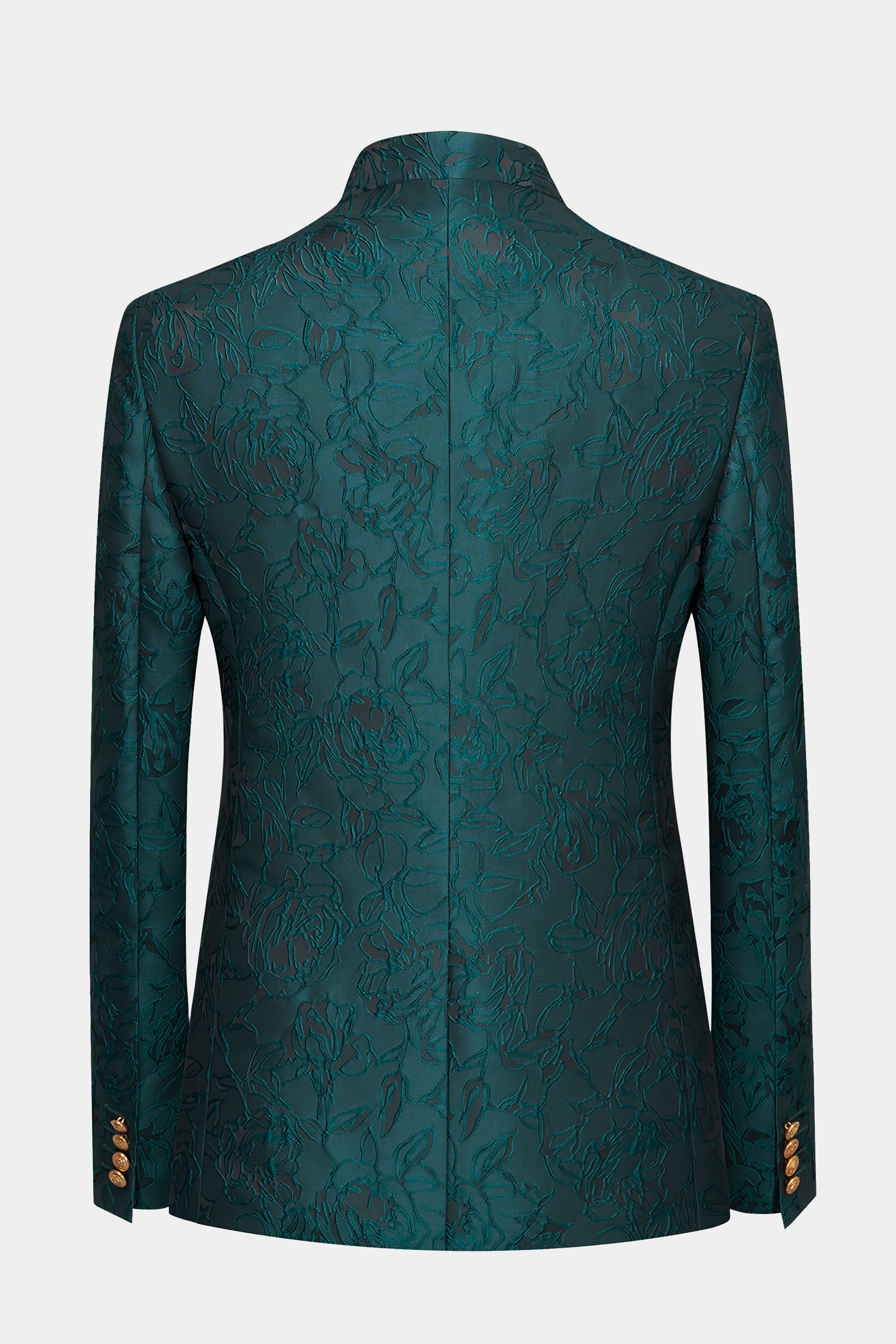Dark Teal Mandarin Collar Suit | Gentleman's Guru