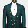 Dark-Teal-Mandarin-Collar-Groom-Wedding-Prom-Suit-from-Gentlemansguru.com