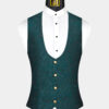 Dark-Teal-Mandarin-Collar-Suit-Vest-Groom-Wedding-Waistcoat-from-Gentlemansguru.com