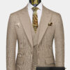 Khaki-Tan-Houndstooth-Suit-with-Black-Pant-from-Gentlemansguru.com