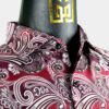 Luxury-Exotic-Mens-Dress-Shirt-In-Maroon-Burgundy-from-Gentlemansguru.com